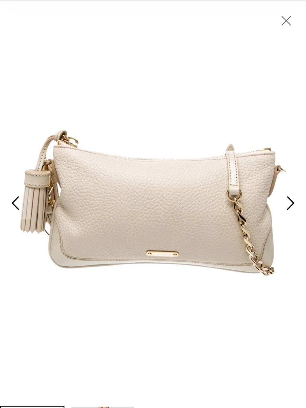 BURBERRY Leather Crossbody Bag in Cream